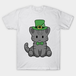 St Patrick Black Tabby Kitty T-Shirt